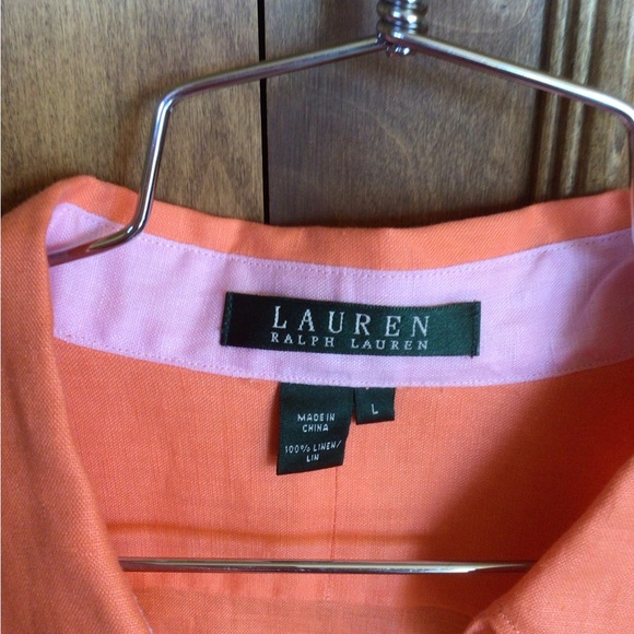 Ralph Lauren NWT 100% Linen button down 3/4 sleeve shirt. - Picture 3 of 7